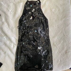 Arden B. Sequined Black Dress